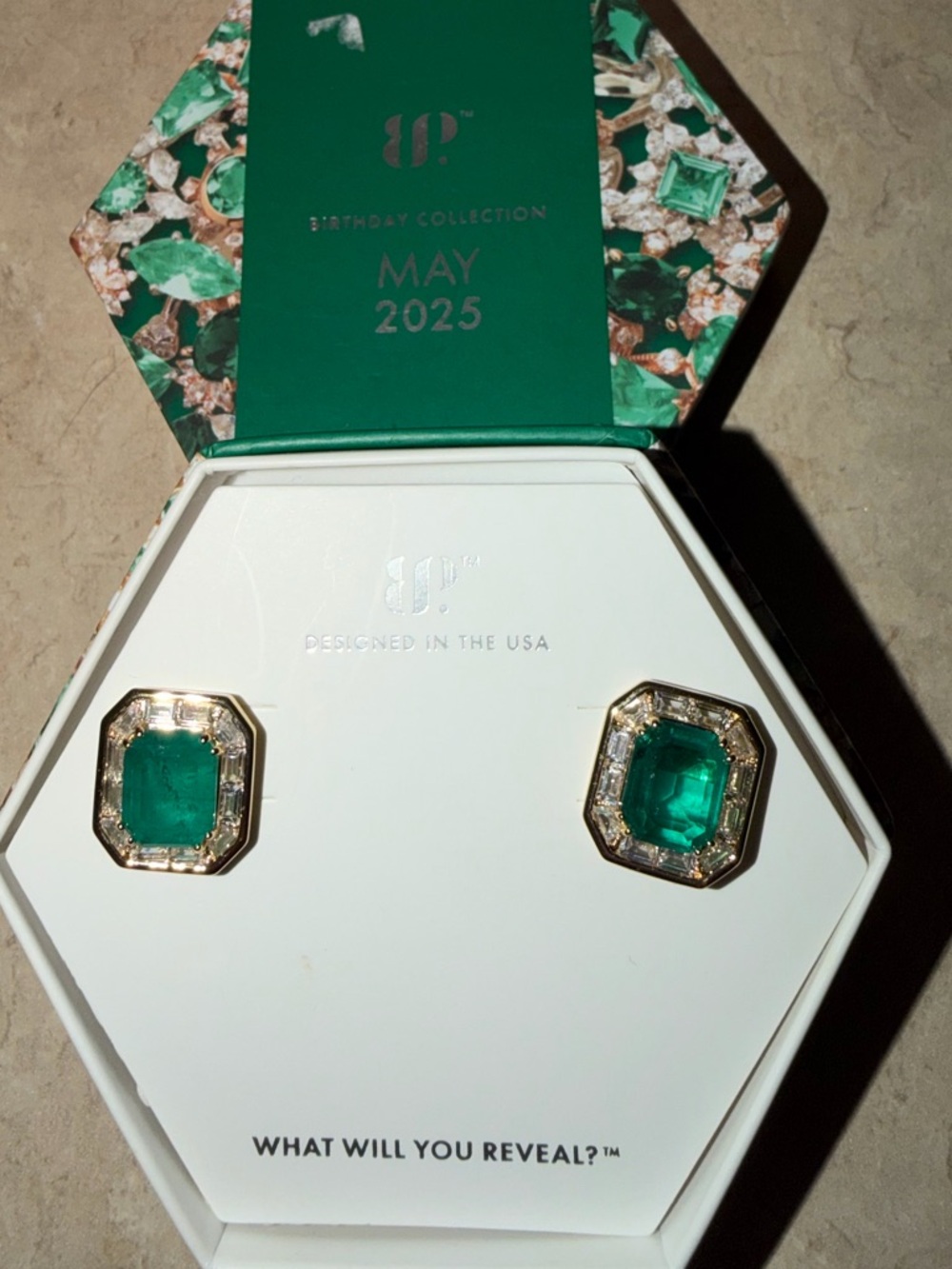 BP May 2025 Emerald Green Vintage-Style Stud Earrings Dream Meadows